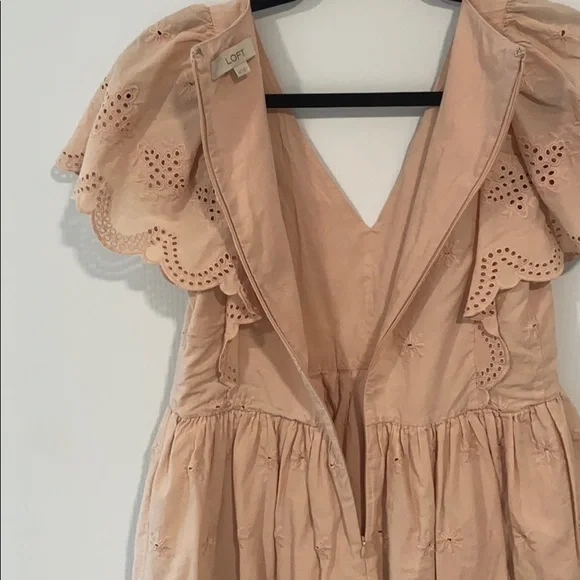 Loft Embroidered Eyelet Mini Dress in dusty pink - Picture 10 of 10